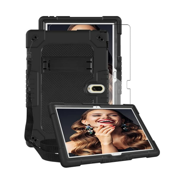 FIEWESEY Shockproof Rugged Kids Case for MAGCH M210/M101/L21/ZONKO K118/K116/Feonal K116/MEIZE K116/K118/Xiashuanghu RS10/Kaktin/TPSPAD Android 10 10 inch Tablet+Screen Protector(Green/Pink,1 Pcs)