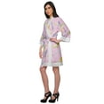 thumbnail image 3 of Moomaya Cotton Printed&nbsp;Bathrobe&nbsp;Crossover&nbsp;Fabric Lace Short&nbsp;Robes Loungewear, 3 of 6