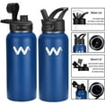 thumbnail image 4 of 24 oz Insulated Water Bottle With Straw Lid & Spout Lid,Reusable Wide Mouth Vacuum Stainless Steel Water Bottle, 4 of 10