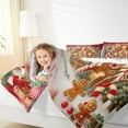 thumbnail image 4 of Manfei Kawaii Gingerbread House Queen Comforter Set,Christmas Candy Cane Bedding Sets,Red Brown Green Bedding Comforter Set For Girls Kids,Breathable Home Decor Reversible,3-Piece, 4 of 8
