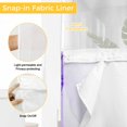 thumbnail image 3 of No Hook Shower Curtains with Snap-in Liner Set, Purple Marble Waterproof Hotel Bathroom Shower Curtain, Modern Abstract Waves Silvery Farmhouse Breathable Mesh Top Window Bath Curtains 60''x72'', 3 of 9
