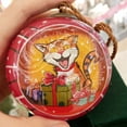 thumbnail image 5 of Handcrafted by LiBien Inside-Painted Glass Ball Ornament - Enchanting Golden Kitten Design Red, 5 of 12