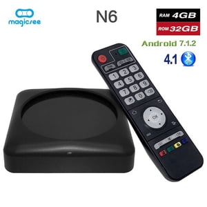 TV BOX N6 Max RK3399 Android 7.1 TV BOX 4G 32G Rom 2.4+5G Double Wifi 1000M LAN BT 4.1 Boîte intelligente 4K Définir la boîte supérieure noir_4 + 32GB Réglementation européenne