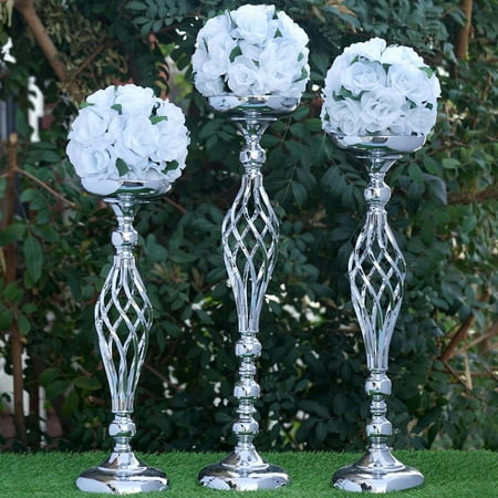 Efavormart Set of 2 Metal Wedding Flower Decor Candle Holder Vase Dining Room Coffee Table Decorative Centerpiece