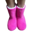 thumbnail image 4 of dianhelloya 1 Pair Floor Boot Socks Non-slip Mid-calf Plush Lining Thickened Fuzzy Coldproof Solid Color Winter Thermal Women Men Indoor Shoes Socks for Home Rose Red, 4 of 8
