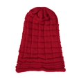 thumbnail image 2 of Knitted Hat Pleated Slouchy Baggy Solid Color Stretchy Cold Resistant Woolen Yarn Autumn Winter Women Beanie Sk, 2 of 8
