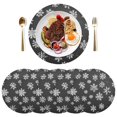 thumbnail image 5 of Ryvnso White Snowflakes Round Plate Mats Dining Table Placemat Set of 4 for Holiday Decoration, 5 of 7