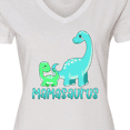 thumbnail image 4 of Inktastic Mamasaurus with Cute Brontosaurus Family Women's V-Neck T-Shirt, 4 of 5