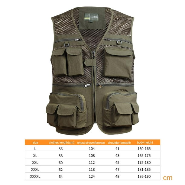 Beloving Outdoor Mesh Fishing Vest Breathable Lightweight For Hunting Travel Climbing Green 3xl
