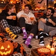 thumbnail image 6 of COOPLUES Halloween Socks for Men , 5 Pairs Bats Pumpkins Ghosts Print, Colorful Pattern Crazy Novelty Cute, 6 of 8