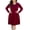01Wine Red, variant on Aiyino Plus Size Dresses for Curvy Women Long Sleeve Casual Pleated Swing Dresses with Pockets