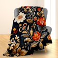 thumbnail image 2 of Luxurious Floral Blanket Flannel with Rich Floral Design - Soft, Cozy, and Lightweight Throw Blanket, Perfect for Couch, Bed, Travel, and Outdoor Use - Fluffy, Fuzzy Home Decor 60"x50", 2 of 6