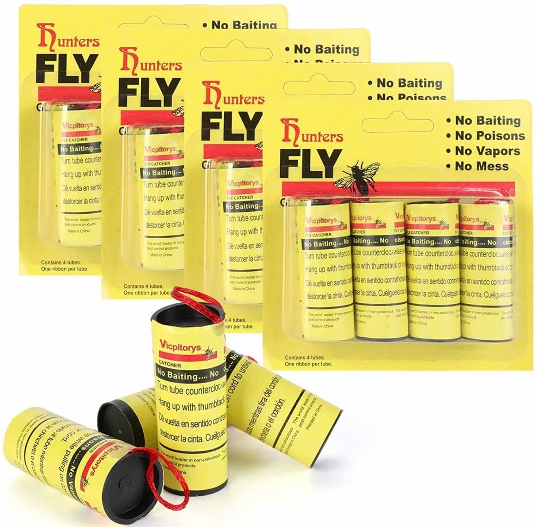 Fly paper 3 ribbons traps flies insects mosquitoes adhesive glue 