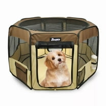 Jespet Portable Soft Dog Playpen for Pets with Carry Bag, Gray (3 Pack)