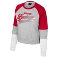 thumbnail image 2 of Women's Colosseum Heather Gray Ohio State Buckeyes Katinka Rhinestone Scoop Neck Pullover Sweatshirt, 2 of 3