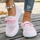 thumbnail image 4 of Zapatillas planas transpirables de malla tejida para mujer, zapatos casuales antideslizantes de moda para caminar, mocasines cómodos de suela suave sin cordones, zapatillas de tenis, 4 of 5