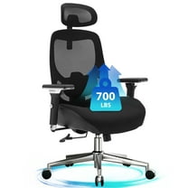 JONPONY 700lbs Big and Tall Office Chair with Wide Thick Seat Cushion, Ergonomic Mesh Desk Chair with Adjustable Lumbar Support and Headrest, 4D Armrests, Black
