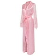 thumbnail image 6 of AOOCHASLIY Bath Robes for Women Clearance Ladies Satin Long Nightdress Silk Lace Nightgown Sleepwear Robe, 6 of 9
