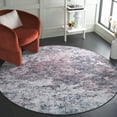 thumbnail image 2 of SAFAVIEH Malibu Dalia Distressed Polyester Area Rug, Plum/Black, 6' x 6' Round, 2 of 7