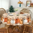 thumbnail image 3 of YIBAGA Fall Tablecloth, Thanksgiving Pumpkins ‌Buffalo Plaid Tableware Home Decor, 70 inch Diameter Round, Polyester, 3 of 6