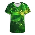 thumbnail image 4 of lcziwo St Patricks Day Outfits for Women Casual V Neck Scrub Tops Summer Short Sleeve Working Uniform Fashion Loose Fit T Shirts Green M Prime Day Sales Today 2025 Clearance, 4 of 6