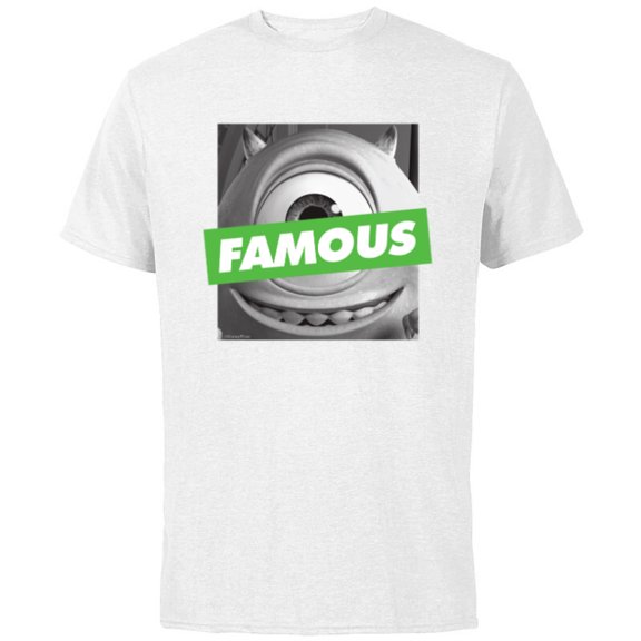 Disney and Pixar’s Monsters, Inc. Mike Wazowski Famous - Short Sleeve Cotton T-Shirt for Adults - Customized-White