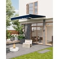 thumbnail image 6 of 10'x8' Retractable Awning, Waterproof Patio Awning, Sun Shade Awning with Manual Crank Handle, Aluminum Frame, 280 g/㎡ Polyester Fabric, for Deck, Porch, Balcony, Blue, 6 of 7