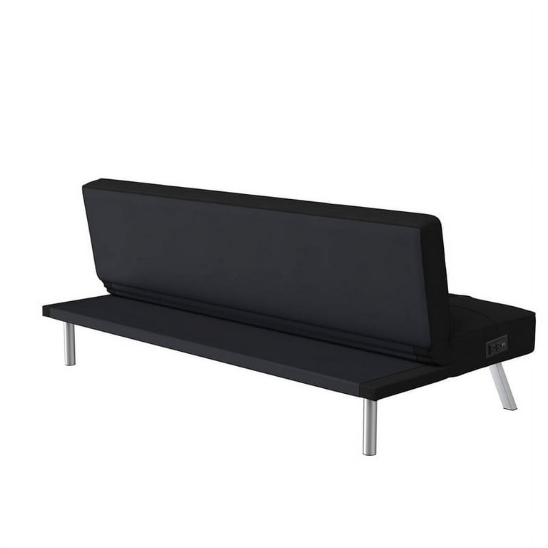 Serta Mason Futon with USB Power Black Upholstery Walmart