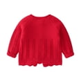 thumbnail image 2 of Esaierr Toddler Baby Girl Knitted Cardigan Kids Long Sleeve Casual Sweaters Tops Jacket for 6M-2T, 2 of 5