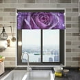 thumbnail image 2 of Ryvnso Purple Rose Flowers Window Valance Kitchen Farmhouse Rod Pocket Short Curtain 54x18 inch, 2 of 6