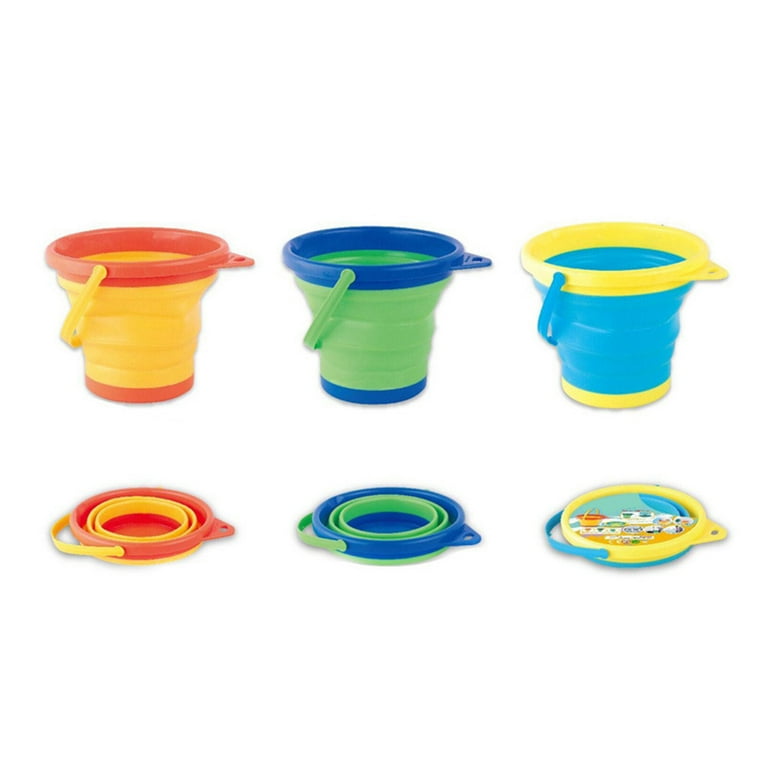 Portable Beach Bucket Sand Toy Foldable Collapsible Multi Purpose