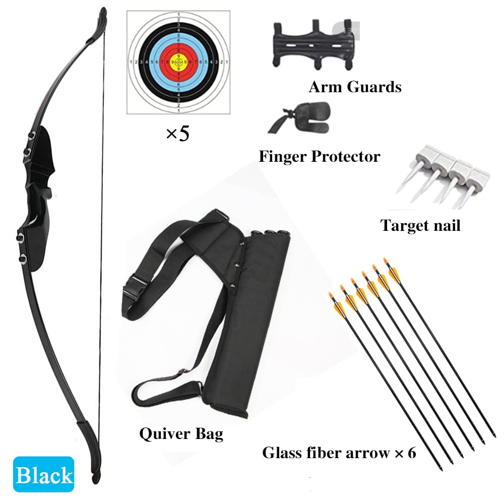 Outdoor Recurve Bow and Arrow Set 40 Pounds Adult Professional Hunting Bow and Arrow Shooting Practice Arrow Set Accessories