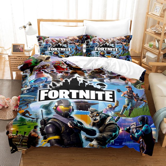 siniker Bedding Set Kids Quilt Cover 3D Cartoon Playing Bed Cover Set with Pillowcase and Zipper Closure
