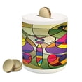 thumbnail image 1 of Butterflies Piggy Bank, Butterfly Wings Consisting of Twisted Lines Modern Abstract Design, Ceramic Coin Bank Money Box for Cash Saving, 3.6" X 3.2", Multicolor, by Ambesonne, 1 of 4
