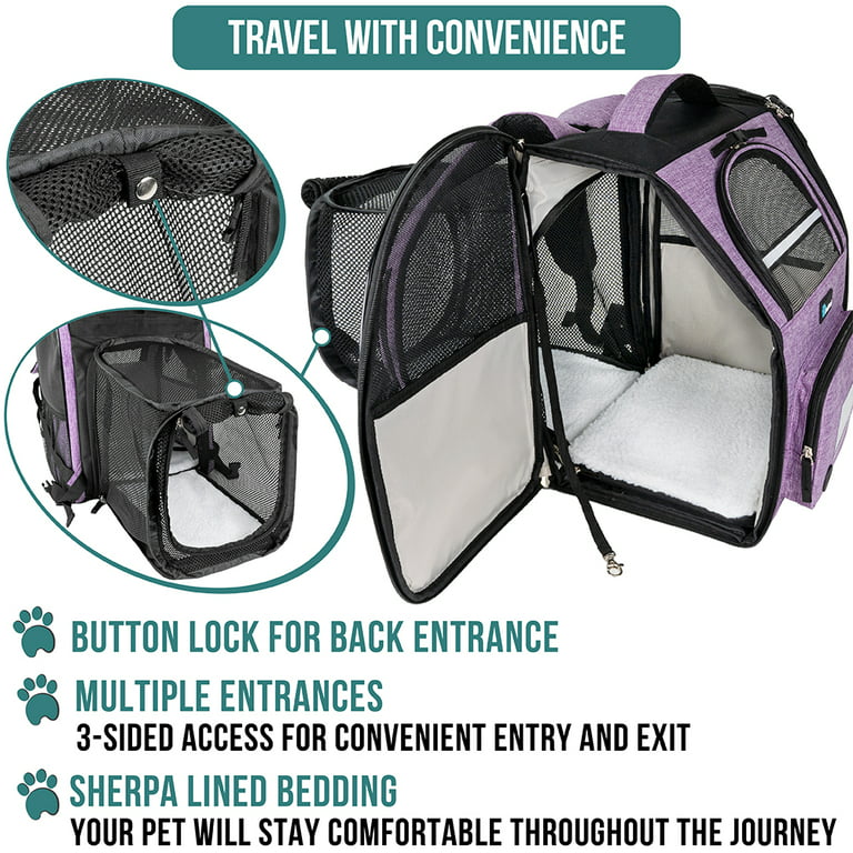PETSFIT Cat Carrier, Pet Carrier Airline Approved, Cat Travel Carrier for  Small and Medium Cats Under 12 Lbs, Soft Sided Kitten Carrier with Cozy