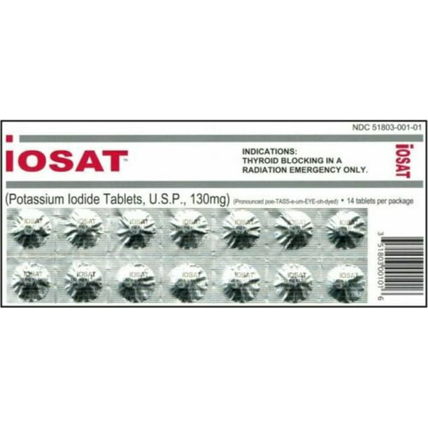 IOSAT KI Potassium Iodide Tablets 130 MG X 14 Tablets / Pack, Expiry