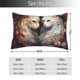 thumbnail image 2 of Fotbe Flower Cat Couple Funda de Almohada Decorativa Estilo Occidental, Lujo en Algodón, Fundas para Almohadas King, Cojín Estampado para Decoración del Hogar-16"x24", 2 of 6