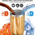 thumbnail image 3 of 30oz Tumbler with Handle, Insulated Stainless Steel Cup with Flip Straw Lid, Leak-Proof & Cup Holder Friendly for Travel and Sports ,Wood Print, 3 of 6