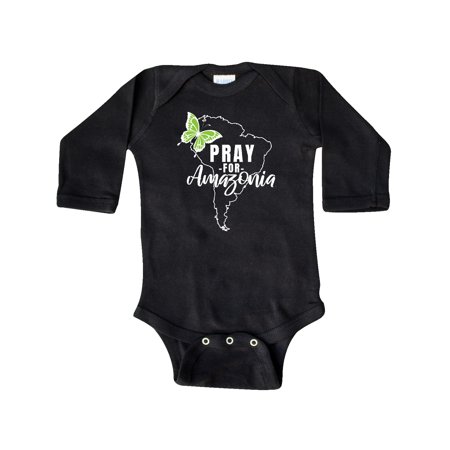 

Inktastic Pray for Amazonia South America Silhouette with Butterfly Gift Baby Boy or Baby Girl Long Sleeve Bodysuit