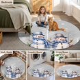 thumbnail image 5 of Round Rugs 6Ft, Xmas Grey Snowman Christmas Round Area Rug Washable Indoor Throw Carpet, Snowflake Winter Tree Soft Non Slip Circle Rug for Office Cabinet Home Decor Aesthetic, 5 of 8
