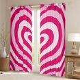 thumbnail image 2 of Manfei Romantic Love Heart Black Out Curtains, Pink Stripes Abstract Curtains Pack of 2 (42x63 Each), Kawaii Cute Cartoon Bedroom Curtains, Curtains and Drapes Decor, 2 of 6