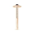 thumbnail image 3 of ANGARA Natural Vintage Style Sapphire Halo Ring with Milgrain Detailing in 14K Rose Gold for Women (Size-3mm) | September Birthstone, Anniversary, Jewelry Gift for Women | Natural Blue Sapphire Ring, 3 of 10