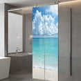 thumbnail image 4 of Ocean Blue Window Privacy Film, Beach Nature Coast Sea Shore Sky Seawater Static Cling UV Sun Blocking Tint Film Heat Control Windows Films for Bedroom Bathroom, Window Stickers 23.6"x59", 4 of 8