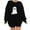Black, variant on Antqov Sweatshirt for Women, Crewneck Pullover Cute Ghost Printed Fashion Oversized Tops, Party Comfortable Funny Casual Sweatshirts