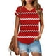 thumbnail image 2 of Eres Más Que una Camisa de Puntuación de Prueba Sexy de Manga Corta Lentejuelas Suelta Camisa de Blusa con Cuello en V, Poliéster, 2 of 8