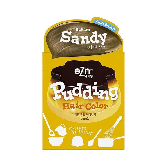 eZn Pudding Hair Dye Ammonia-Free Permanent Hair Color Sahara Sandy Self Hair Dye DIY Kit Contain Keratin Made in Korea Beauty