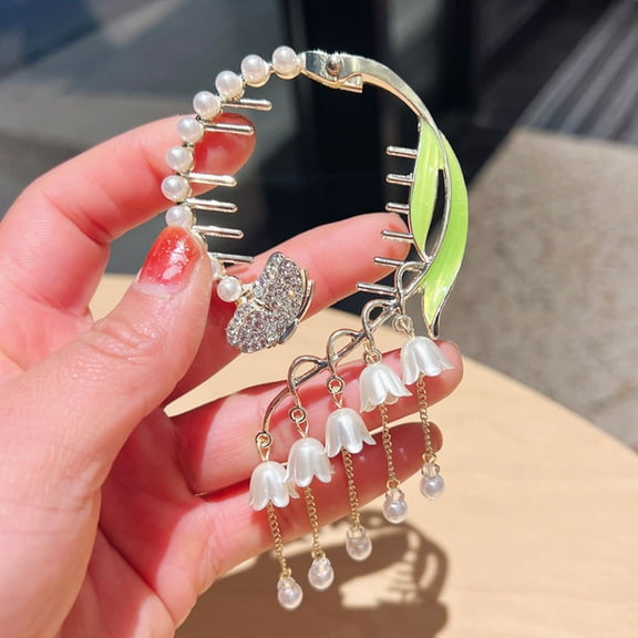 ULTNICE Lily Claw Flower Hair Clip Hair Accessory Elegant Alloy Daily Use for Women 1Set