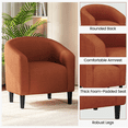 thumbnail image 6 of Renwick Corduroy Fabric Accent Barrel Chair with Elastic Foam Fills, Set of 2, Brick Red, 6 of 9