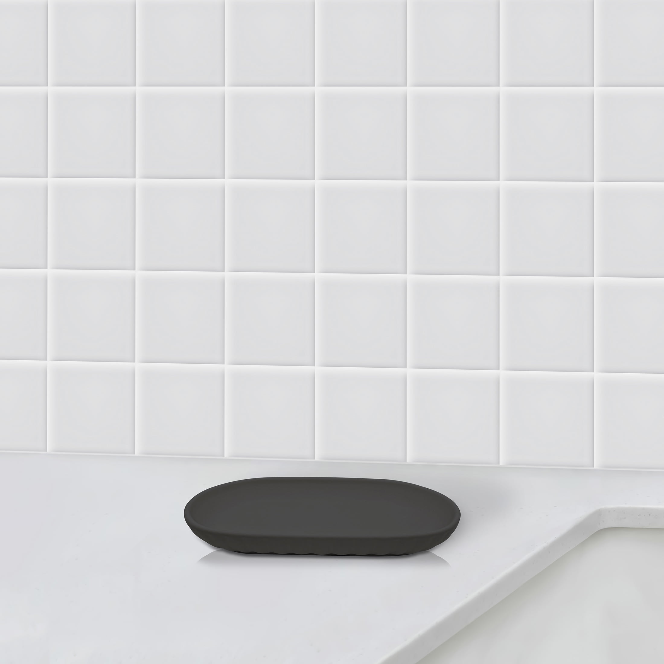 Beautiful By Drew Barrymore Bathroom Tray - Dark Gray