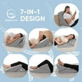 thumbnail image 5 of All Sett Health Memory Foam Wedge Pillow For Sleeping | Adjustable Memory Foam Pillow - Grey, 5 of 6